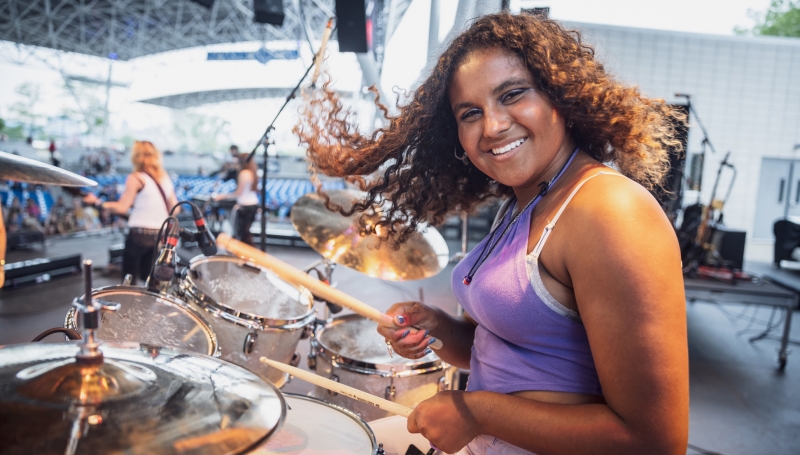 School of Rock Students Performing on Stage